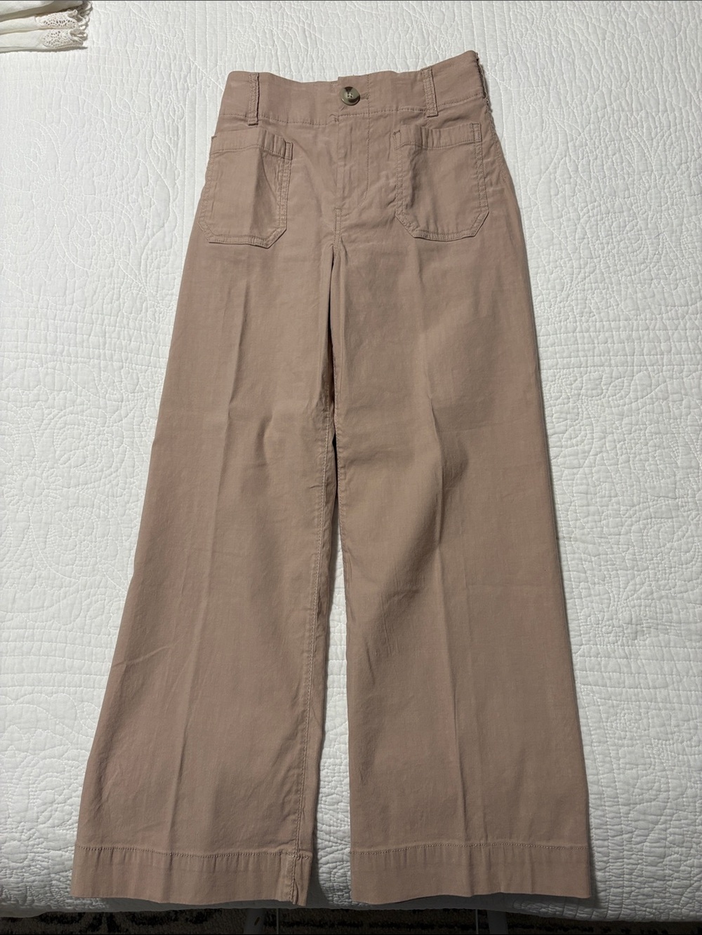 Anthropologie Colette Magic Fabric Crop Wide-Leg Pants in Taupe